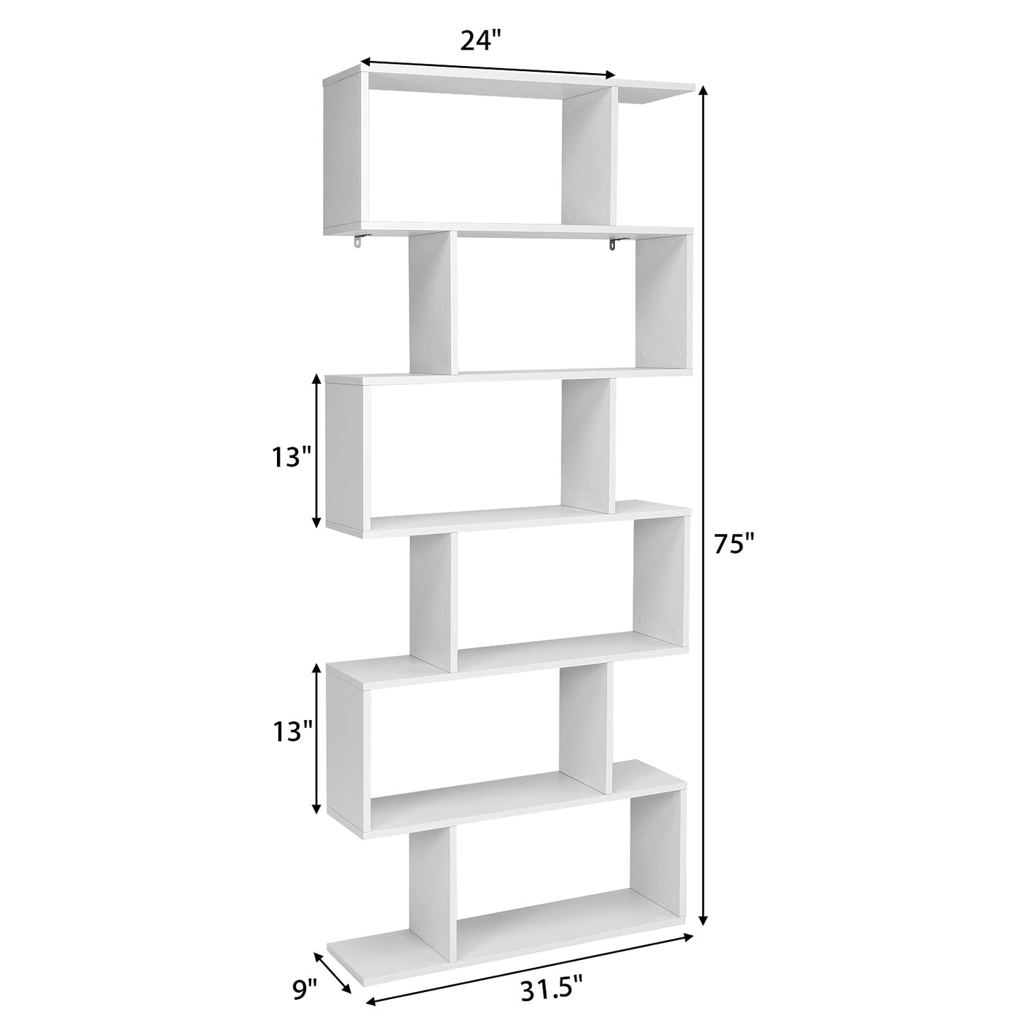 6-Tier Wooden Bookcase - Tangkula