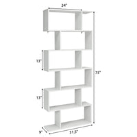 6-Tier Wooden Bookcase - Tangkula