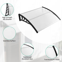 Tangkula 40" x 48" Window Awning, Modern Polycarbonate Overhead Door Awning