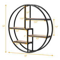 Tangkula Round Wall Shelf, Wall-Mounted Circular Shelf