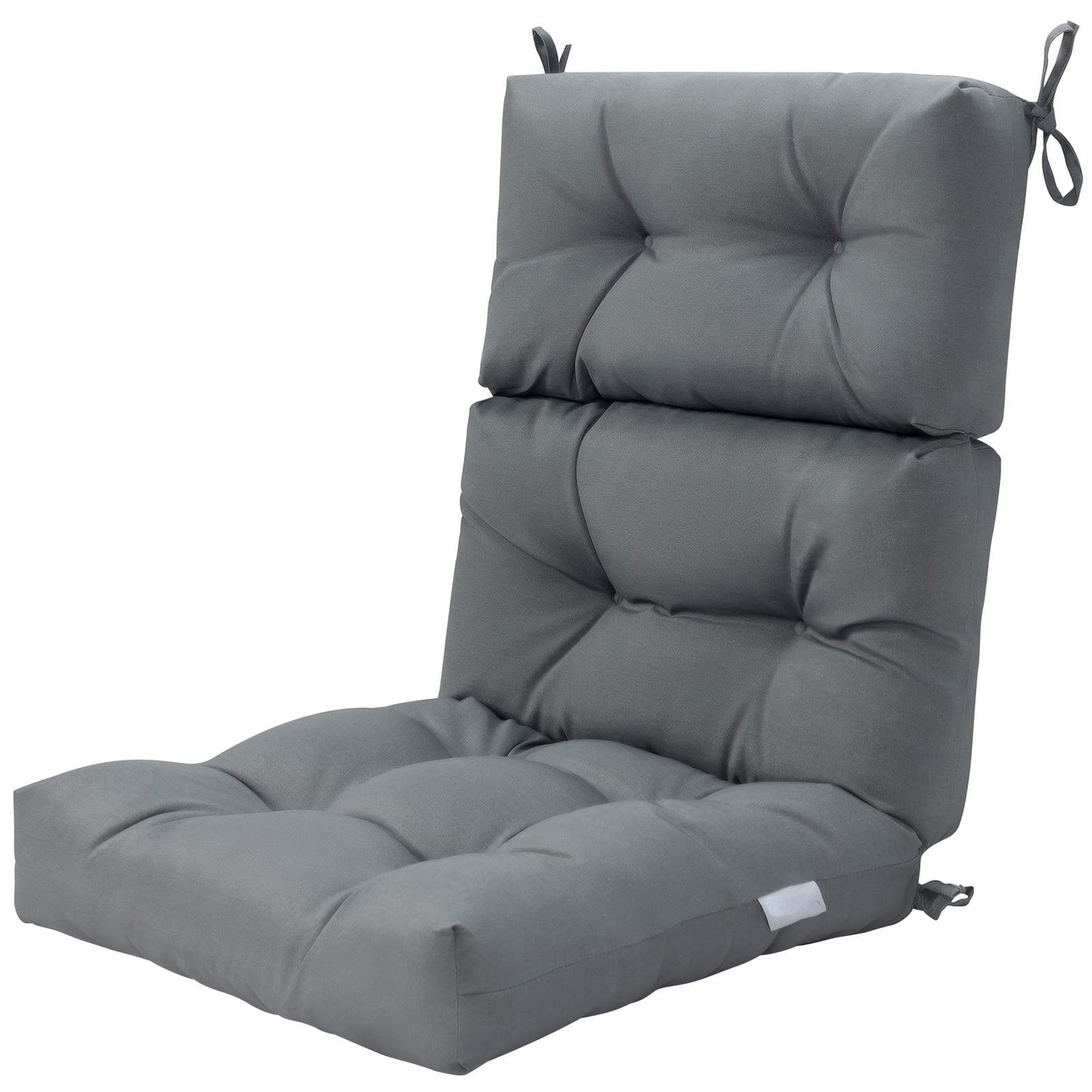 Patio High Back Chair Cushion, Tufted Chair Seat Pads with Non-Slip String Ties