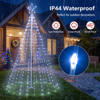 Tangkula 10 FT Outdoor Christmas Tree Star String Lights