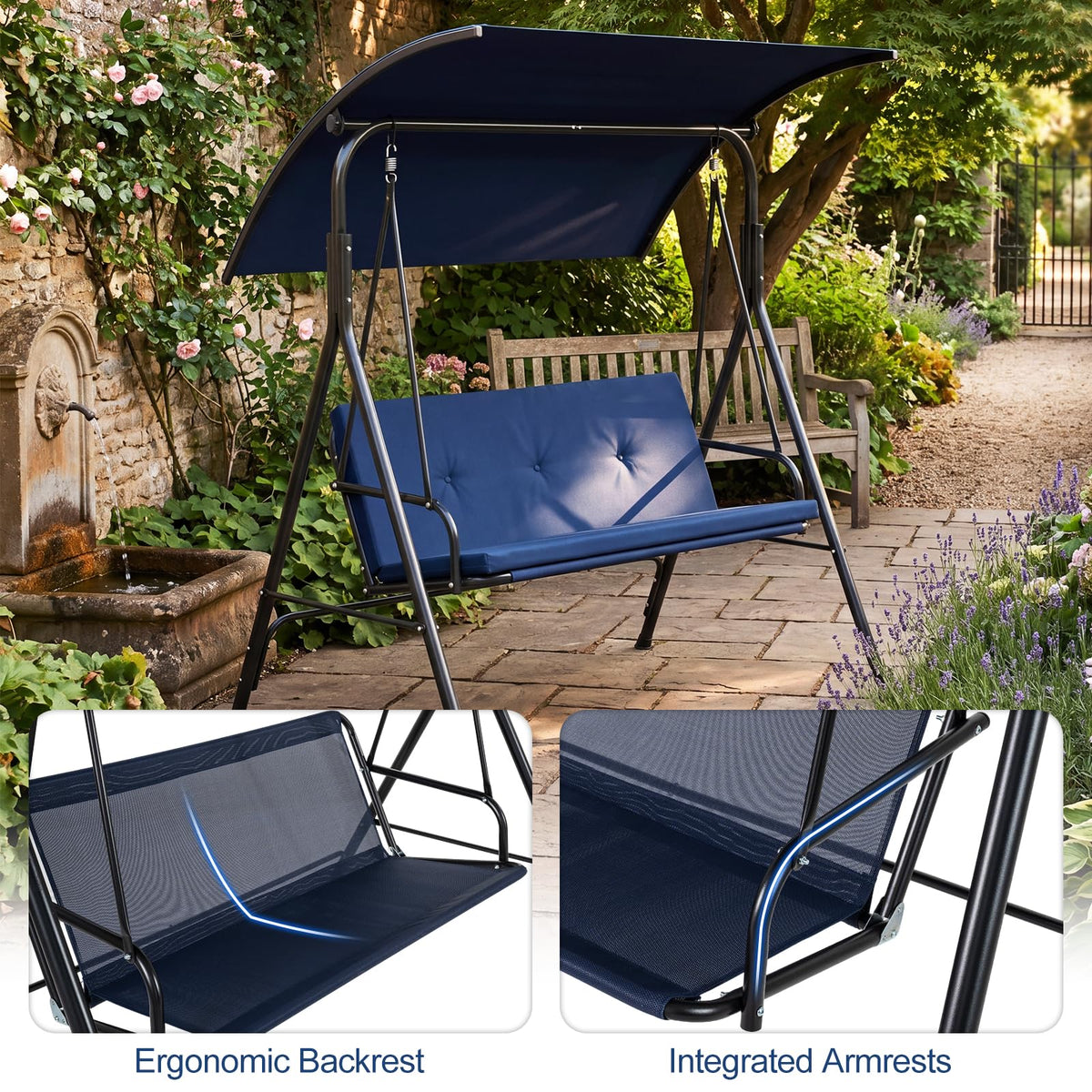 Tangkula 2 Person Porch Swing for Garden