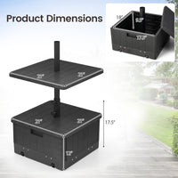 Tangkula 3-in-1 Patio Umbrella Base 175 LBS Moveable Umbrella Stand
