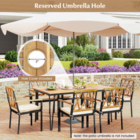 Tangkula 7-Piece Patio Dining Set（Natural & Black）