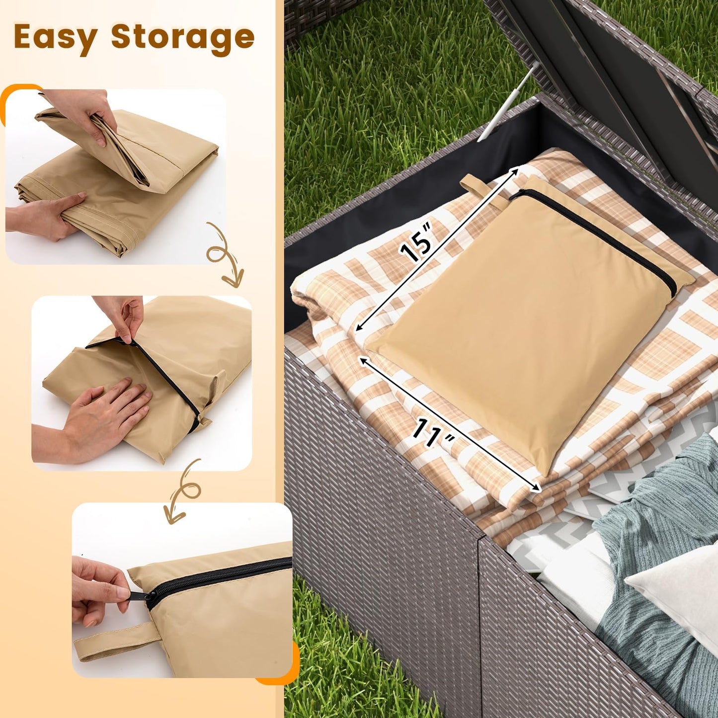 Tangkula Patio Heater Cover with Zipper and Storage Bag