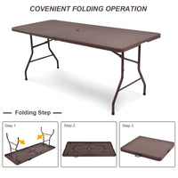 TANGKULA 6' Folding Table with Carrying Handle
