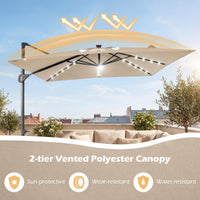 Tangkula 10 FT Solar Patio Umbrella with Base Included