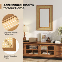 Miroir mural en rotin Tangkula (36"L x 24"l)