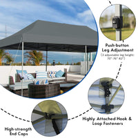 10' x 20' Pop Up Canopy Tent, Easy Set-up Outdoor Tent Commercial Instant Shelter
