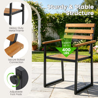 Tangkula Acacia Wood Outdoor Dining Chairs Set