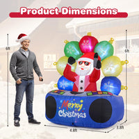 Tangkula 7 FT Christmas Inflatable Santa Outdoor Decoration