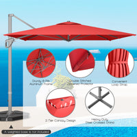 Tangkula 10x13ft Patio Offset Rectangular Umbrella