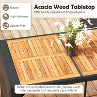 Tangkula 7 Piece Patio Wicker Bar Set with Backrest and Footrest