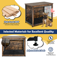 Tangkula Dog Crate Furniture with Removable Tray/Felt Mat