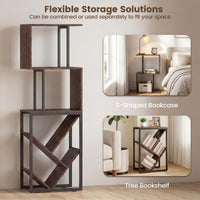 Tangkula 6-Tier Bookshelf for Living Room Home Office