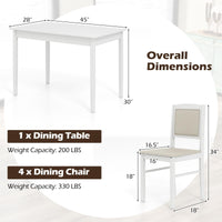 Tangkula Dining Table Set for 4