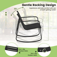 Tangkula Outdoor Rocking Bistro Set with Rocking Chairs Loveseat & Glass Coffee Table