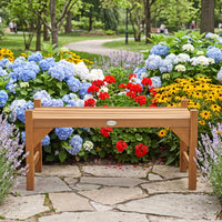 Tangkula 40” Outdoor Backless Bench with Slatted Contoured Seat