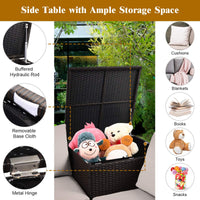Tangkula 4 Piece Wicker Patio Set with Storage
