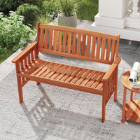Banc de jardin extérieur en bois Tangkula pour porche d'entrée