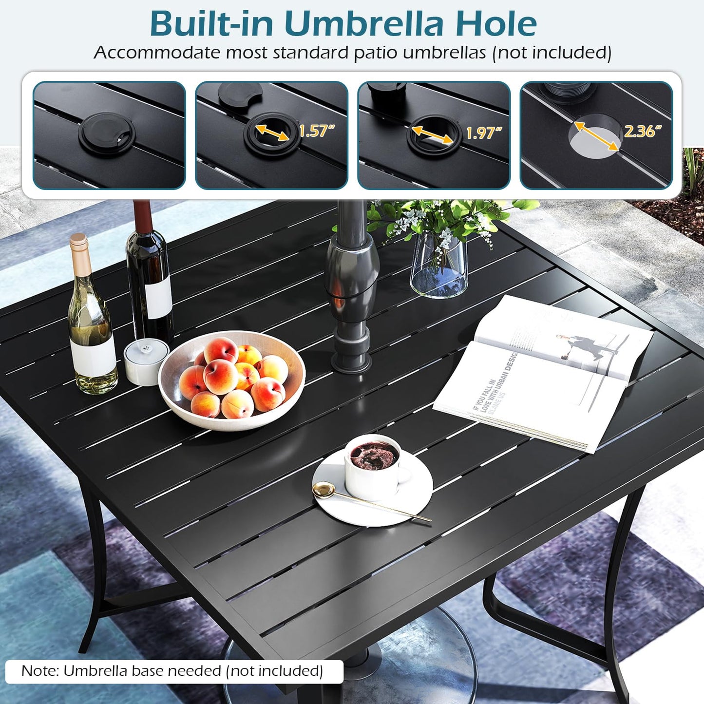 Tangkula 5 Pieces Patio Dining Set for 4