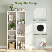 Tangkula 7-Cube Bookcase | Freestanding Storage Organizer with 7 Open Cubbies (1/2)