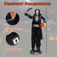 Tangkula 6 FT Animated Halloween Vampire Pirate Decoration with Pop-up Head
