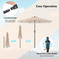 Tangkula 9Ft Patio Umbrella with Fringe, Boho Umbrella with Tassels, Crank Handle, Push Button Tilt