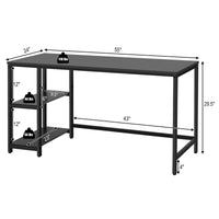 Tangkula Home Office Computer Desk with 2 Storage Shelves