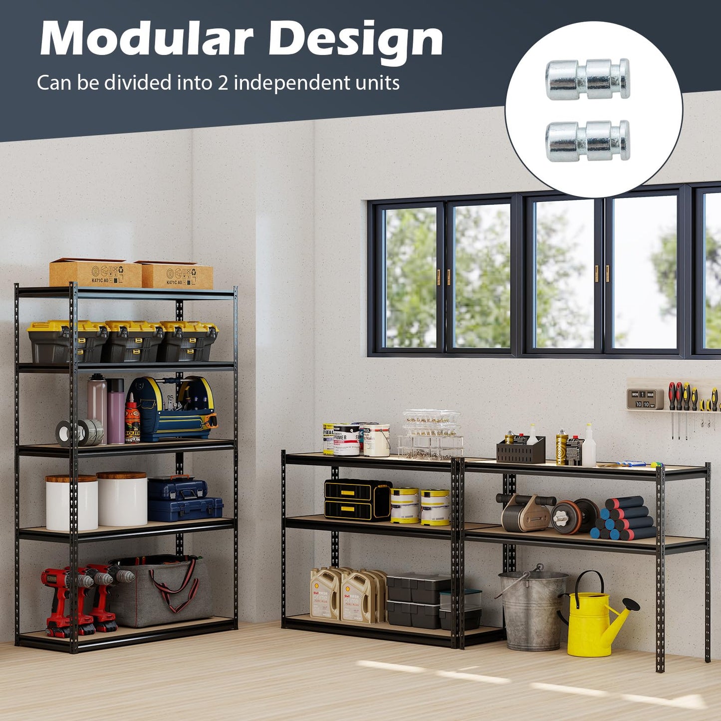 Tangkula 5-Tier Heavy Duty 2200 LBS Metal Storage Organizer Rack (1/2/3/4)