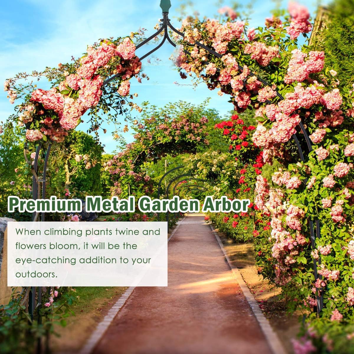 Tangkula 8.4 Ft Gothic Garden Arbor for Wedding