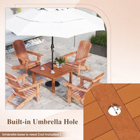 Tangkula Patio Coffee Table with Umbrella Hole