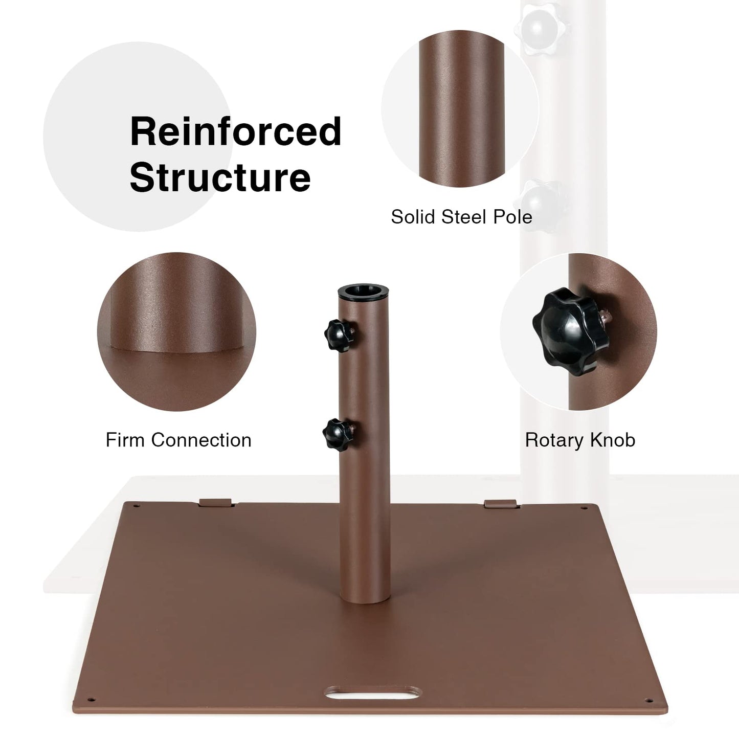 50 LBS Patio Umbrella Stand, Fits for 1.6 - 1.9 Umbrella Pole  (Bronze)
