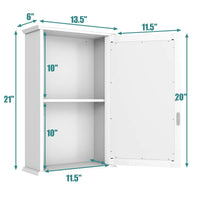 Tangkula Mirrored Bathroom Cabinet, Wall Mount Storage Cabinet with Single Door