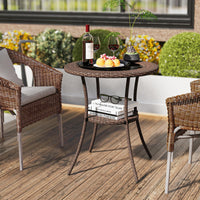 Tangkula 25 inch Patio Wicker Coffee Table