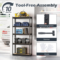 Tangkula 5-Tier Metal Storage Shelves with Adjustable Racks (1/2/3/4)