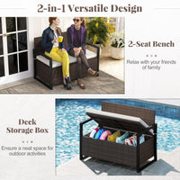 Tangkula 40 Gallon Outdoor Bench with Storage