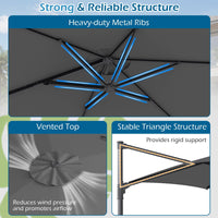 Tangkula 10FT Patio Umbrella Offset Cantilever Outdoor Umbrella