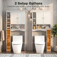 Tangkula Over the Toilet Storage Cabinet with Toilet Paper Holder(White)