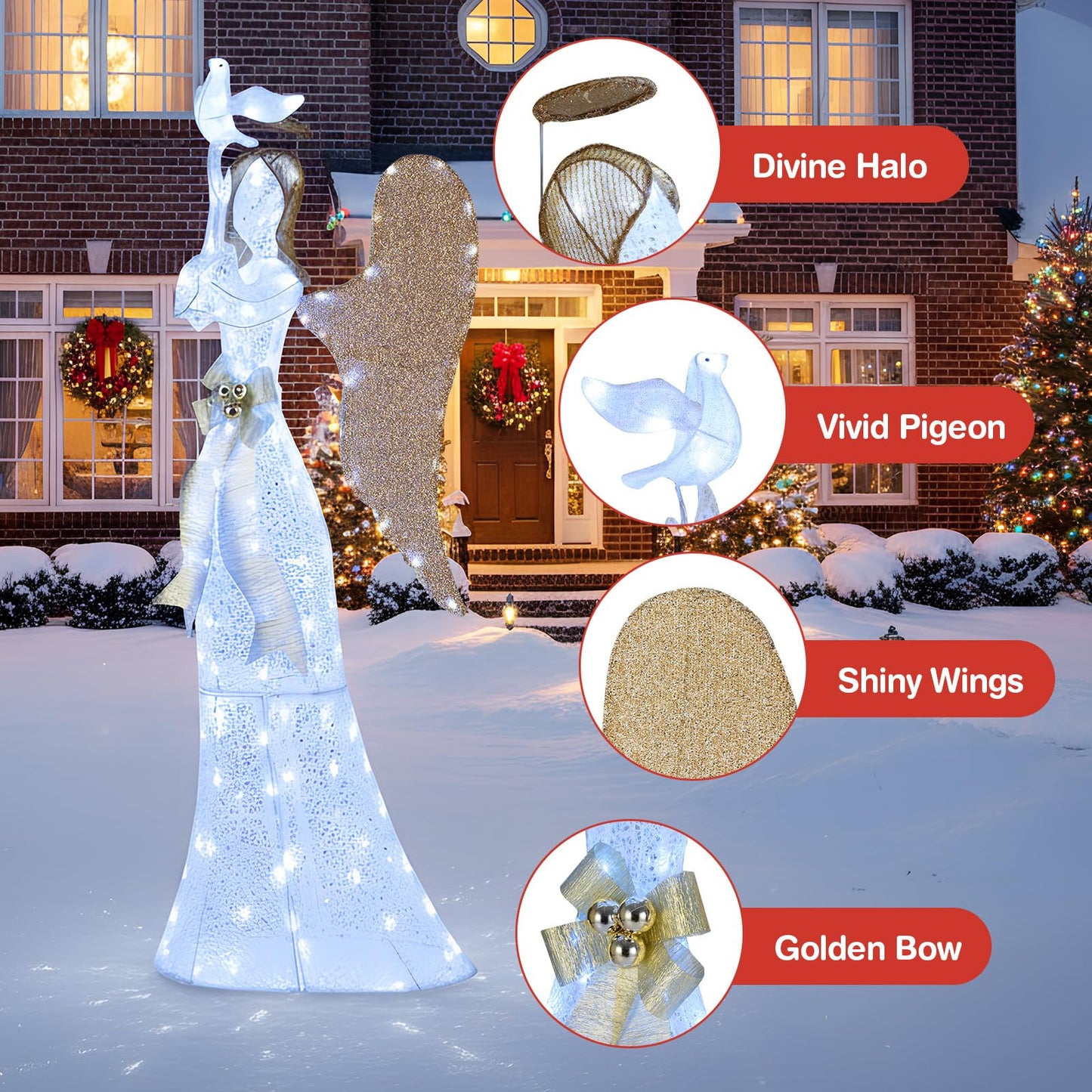 Tangkula 5.5 FT Christmas Lighted Angel
