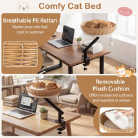 Tangkula Cat Desk Bed with Removable Padded Cushion