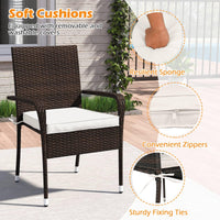 Tangkula 3 Piece Patio Furniture Set with Sturdy Metal Frame for Porch