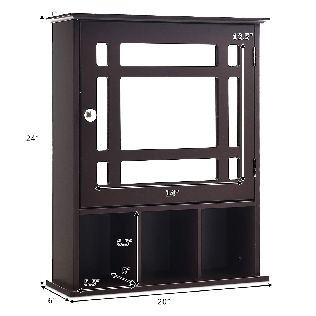 Tangkula Mirrored Medicine Cabinet