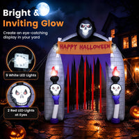 Tangkula 8.5 FT Halloween Inflatable Grim Reaper Archway with 2 Candles