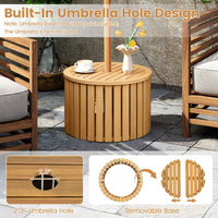 Tangkula 2-in-1 Outdoor Side Table with Storage for Backyard