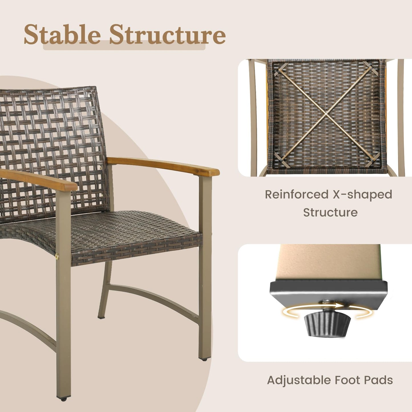 Tangkula 5 Pieces Patio Dining Set with 1.9” Umbrella Hole