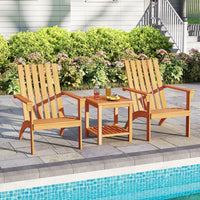 Tangkula Outdoor Adirondack Chair Solid Acacia Wood Fire Pit Chair (1/2/4)