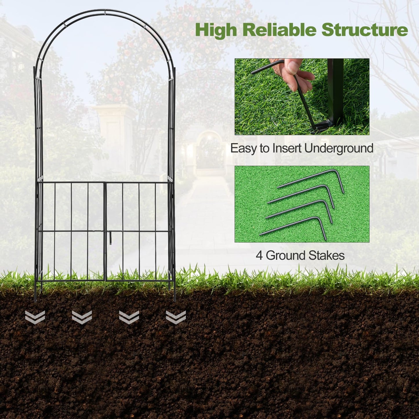 Tangkula 7.5Ft Garden Arbor with Gate