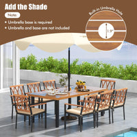 Tangkula 9 Pieces Patio Dining Set（Natural and Black）